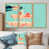 Toile avec cadre flottant or