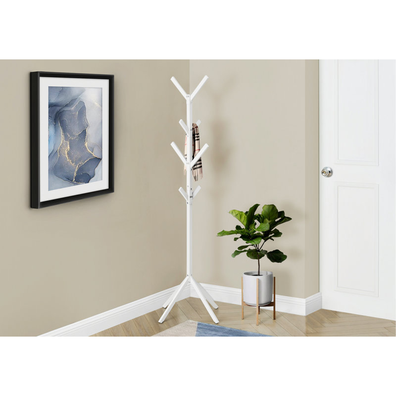 Coat Rack, Free Standing Coat Rack with 8 Hooks for Entryway