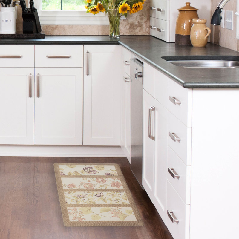 Coral Floral Anti-Fatigue Memory Foam Kitchen Mat, 20" x 32"