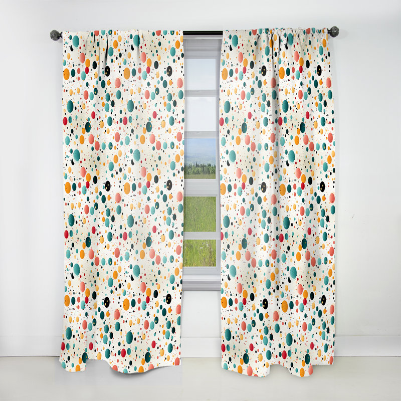 Motif à pois Delight - Rideau abstrait - Rideau abstrait obscurcissant - 1 panneau, L 52 po x L 120 po