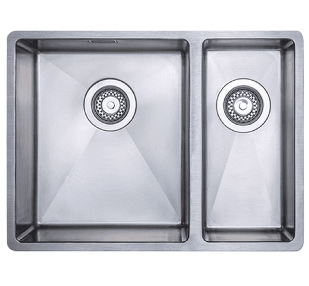 Orla AUSTEN & Co. 59 mm W Double Bowl Stainless Steel Undermount and Drop-In Kitchen Sink