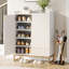 Armoire à chaussures 29,52 pouces blanc et or avec portes-412106562