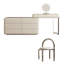 Coiffeuse avec miroir lumineux, 3 tiroirs, 1 chaise