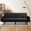 Besharat Memory Foam Tufted Faux Leather Convertible Sofa-967151715
