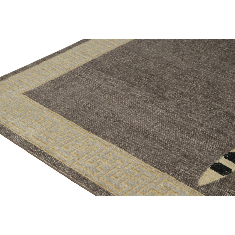 Distressed Homage Hand Knotted Wool Animal Print Area Rug, Rectangle 10' x 14'
