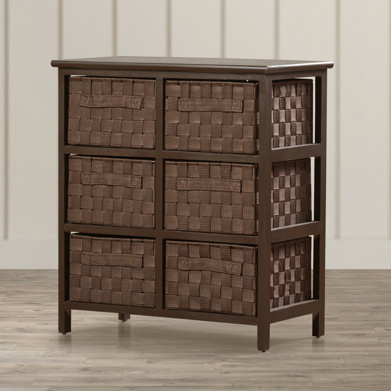 Commode de rangement 6 tiroirs Sickles, Brun