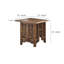 Table d'appoint bohème de 53 cm (21 pouces), détails floraux sculptés, pieds pliables, noyer brun naturel