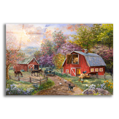 «Horse Farm Glen» par Nicky Boehme, art mural en verre acrylique