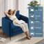 Fauteuil d'appoint, fauteuil simple en velours avec 1 coussin et pieds en métal