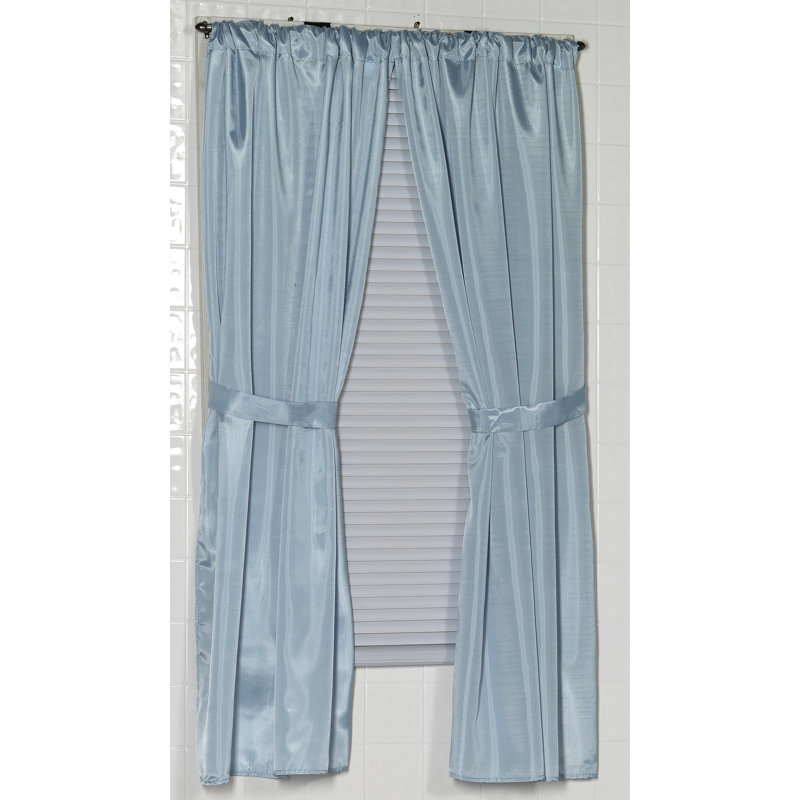 Paire de rideaux semi-transparents avec passe-tringle Bottineau, Bleu pâle