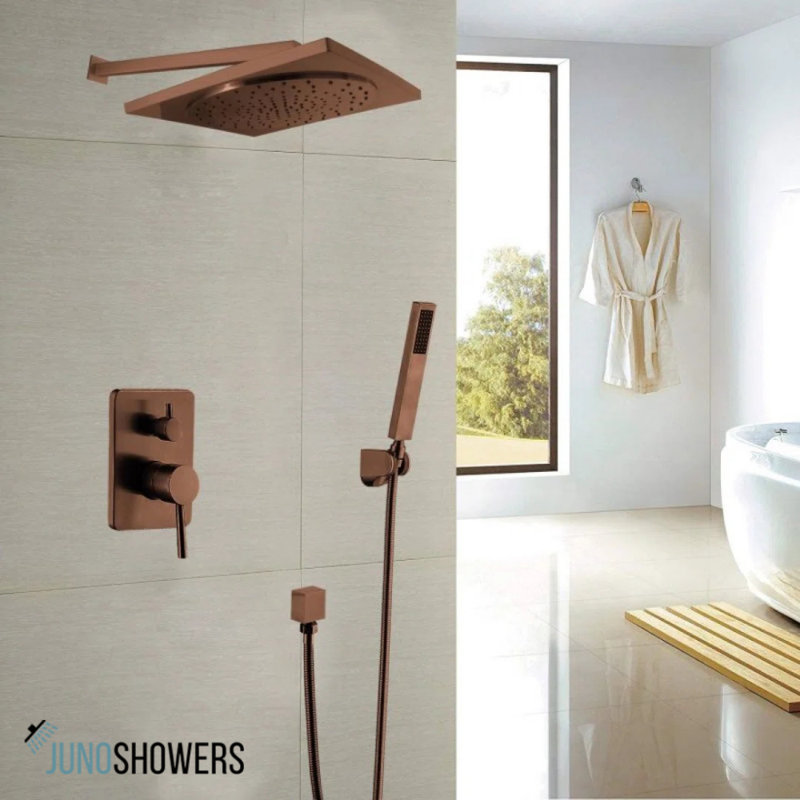 Élégant système de douche pour salle de bain avec tête de pluie à DEL et caractéristiques thermostatiques