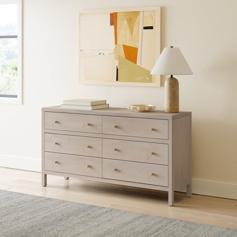 Celine 6-Drawer Dresser, Antique Taupe
