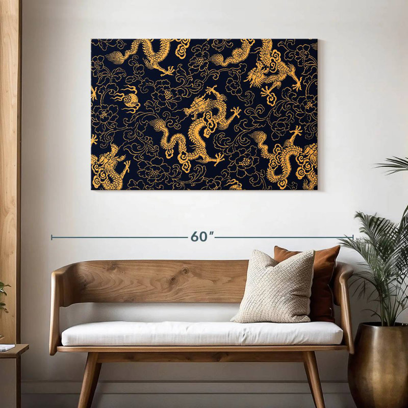 Kerner Oriental Dragons Pattern, 30" H x 45" W