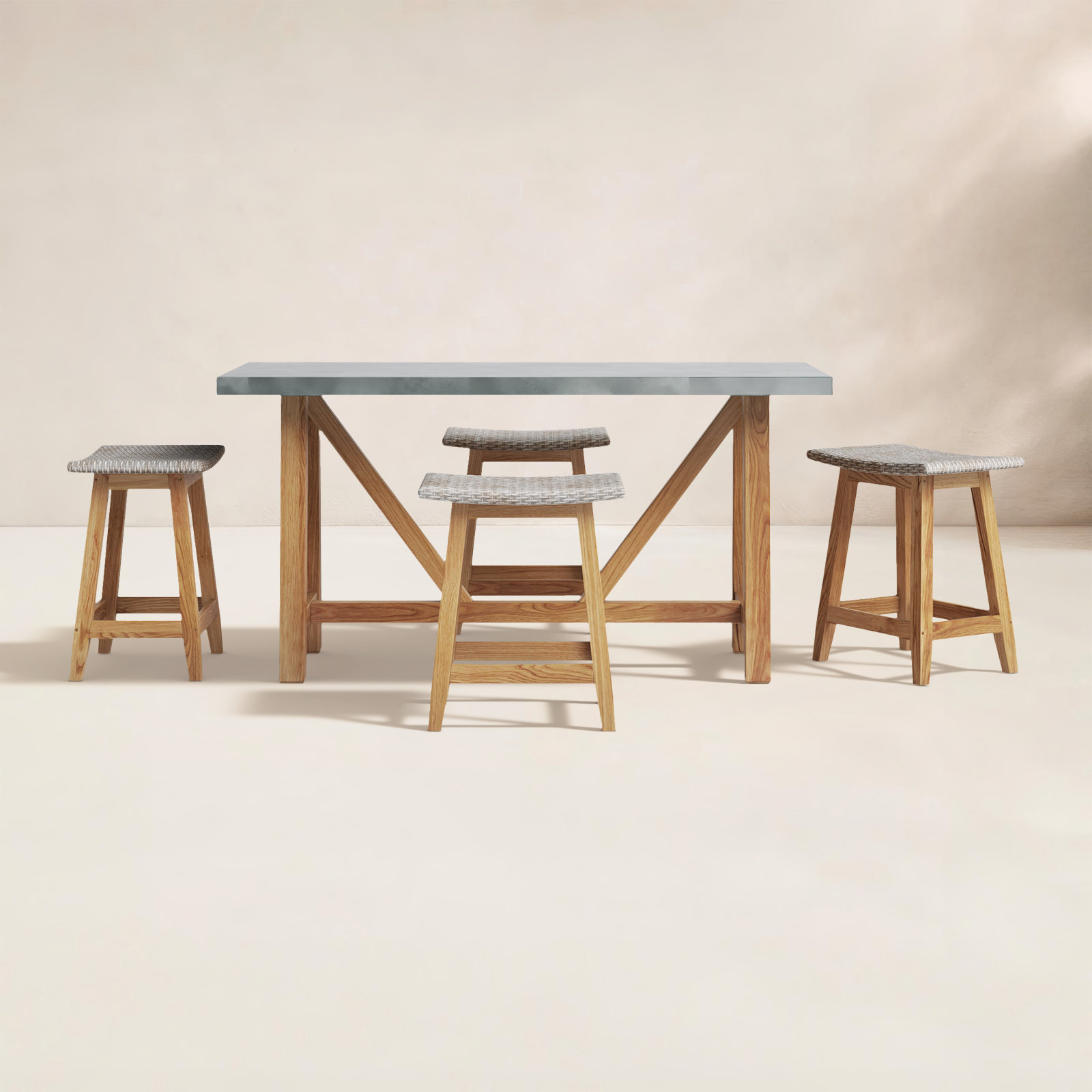 Nicole 70" Teak Patio Dining Set