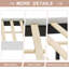Lit plateforme tapissier grand en velours, lit-bateau capitonné avec tête et pied de lit courbés, beige-738619802