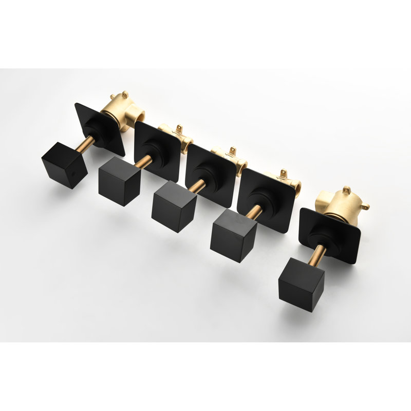 Valve de contrôle de volume 3/4 po en métal coulé - noir mat, compatible avec les valves communes pour le débit d'eau et le contrôle de douche noir à température précise élevée, intensité de poignée réglable en laiton