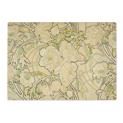 Peonies by Alphonse Mucha Chopping Board