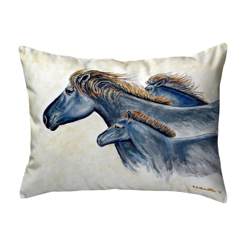  Housse et insert de coussin rectangulaire d'extérieur sauvage Wild Horses