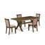 Ensemble de salle à manger 9 pièces comprenant une table de salle à manger rectangulaire avec pieds en X et 8 chaises rembourrées en tissu kaki foncé-124086185-124086184-124086186