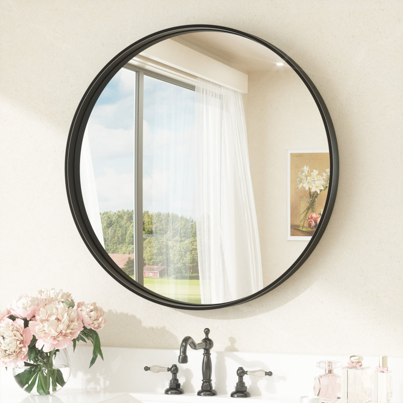 Miroir Puttnam, 24 po x 24 po, Noir