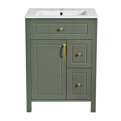 Meuble-lavabo simple 24 po avec plateau en céramique