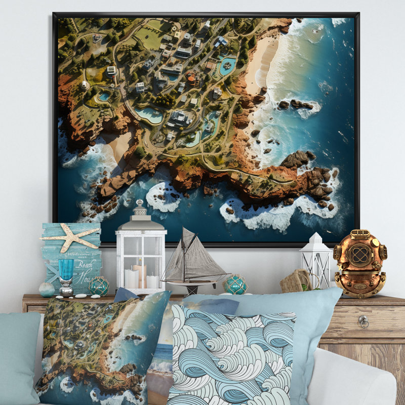 Clifton Beaches Cape, reproduction d'art sur toile, Cadre flottant noir, H 30 po x l 40 po x P 1,5 po