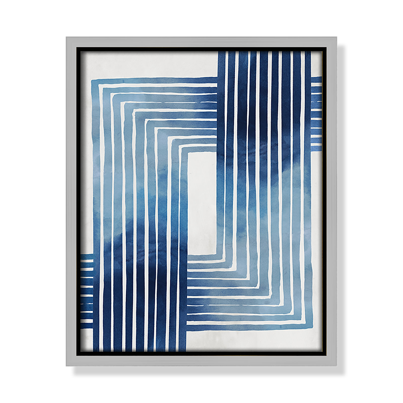 Lanny "In Unison" Painting by Eva Watts, 11.5" H x 9.5" W x 2" D, Silver Framed Canvas