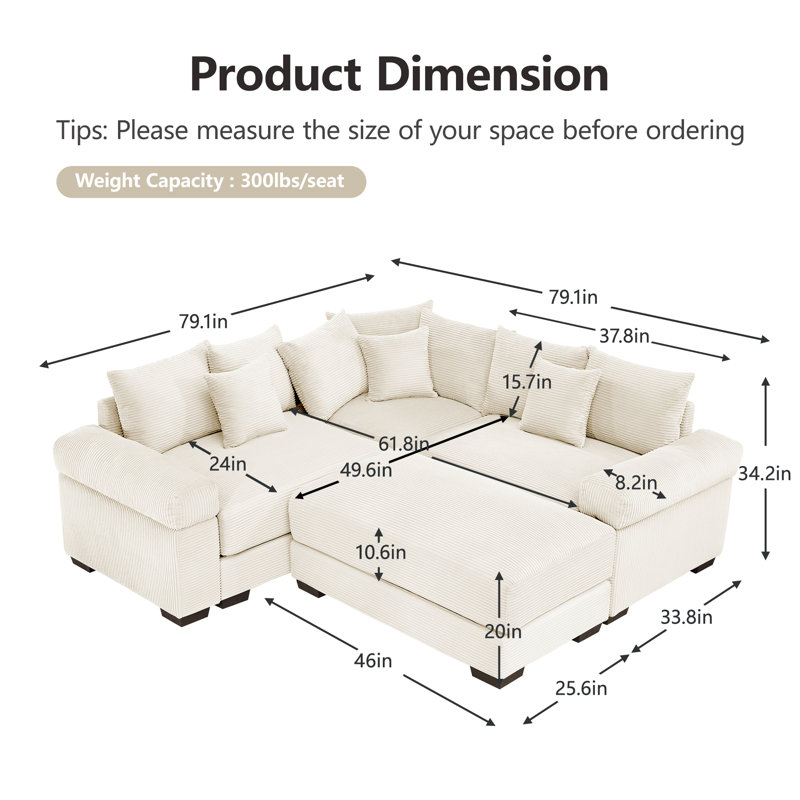 Canapé modulaire surdimensionné Cloud, Beige