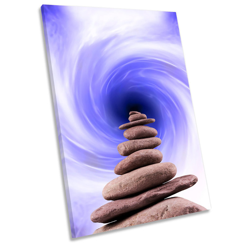 Abstract Pebble Tower - Wrapped Canvas Painting, 45.7cm H x 30.5cm W x 2cm D