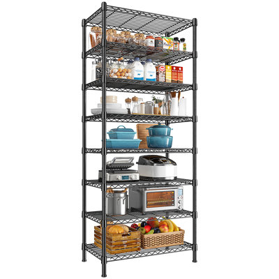 Metal Shelving Unit, 8-tier Adjustable Storage Shelves Rack