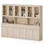 Buffet en bois de 94,5 po de large avec portes en verre, tiroirs et tablettes réglables, armoire de rangement en verre de 72 po de hauteur pour la cuisine de la salle à manger-1961127906-2068012029