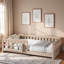 Lit plateforme en bois avec garde-corps et tablettes de rangement-1533719850