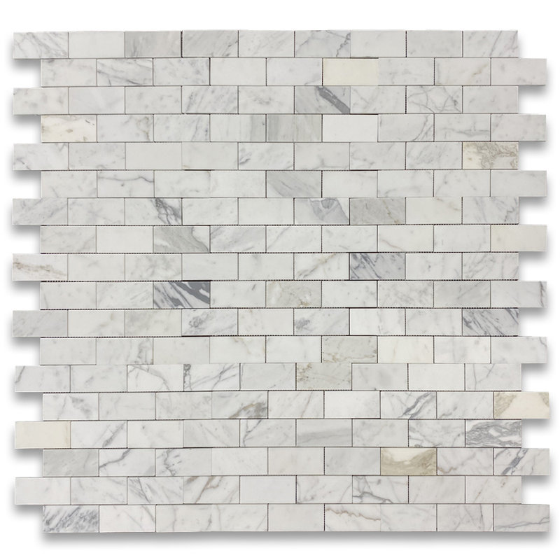 Statuary White Marble 2X4 Grand Brick Subway Mosaic Tile Honed