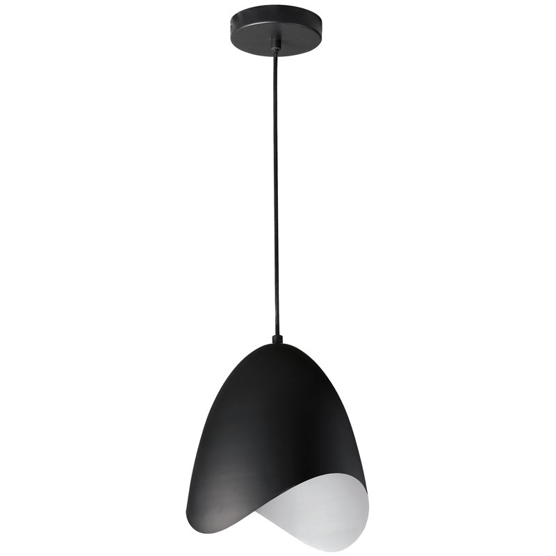 Luminaire suspendu géométrique unique à 1 lumière Myra, H 82 po x l 8 po x P 8 po, Noir