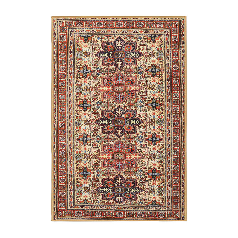 Tapis oriental beige / rouge, Rectangle 5 pi x 8 pi