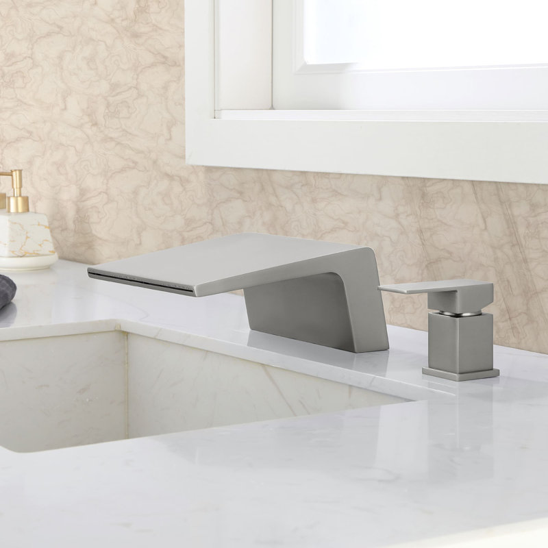 Deck Waterfall Faucet, Brushed Nickel