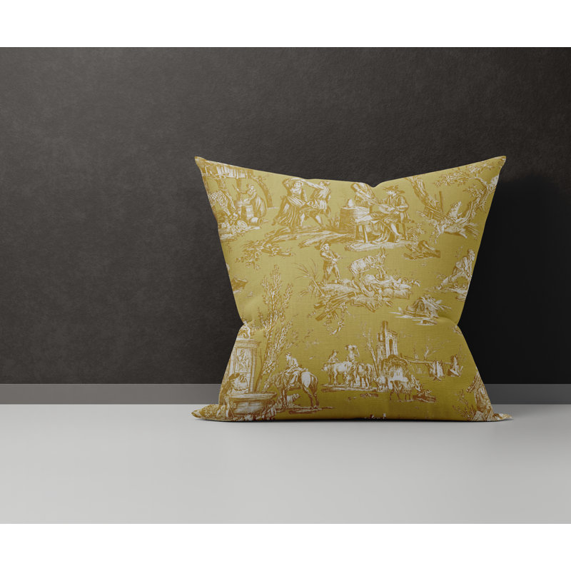  Housse de coussin en coton Eloise, L 17 po x H 17 po, Jaune