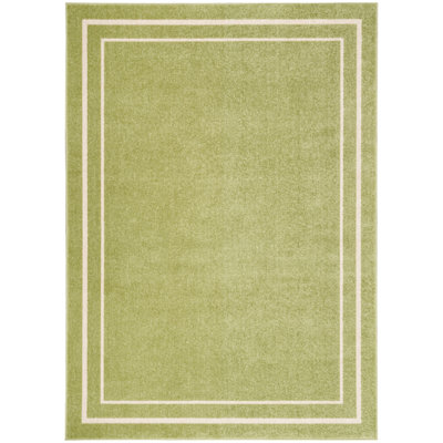 Carbie Abstract Machine Woven Chenille Indoor/Outdoor Area Rug in Green