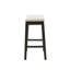 Tabouret de comptoir - structure en bois gris foncé, revêtement de siège crème avec garniture cloutée, poids maximal de 28,07 po, siège de 28,07 po, pieds, capacité