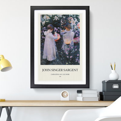 Carnation, Lily, Lily, Rose by John Singer Sargent - Framed Print