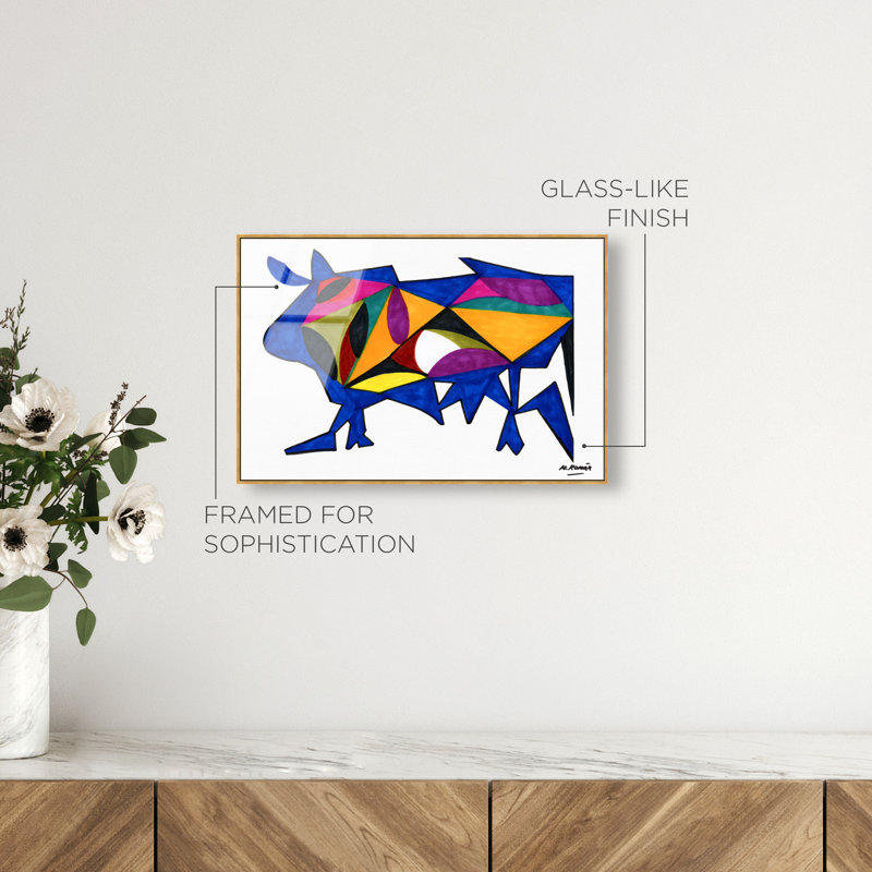 Manuel Roman - Bull Sunrise High-Gloss Frameless Acrylic Glass Wall Art Abstract Print by Oliver Gal, Ready to Hang, 15 x 10