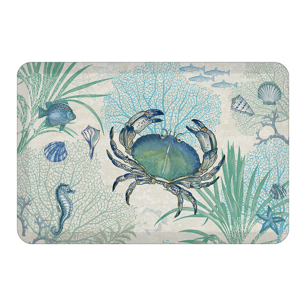 Laural Home Blue Crab Anti-Fatigue Kitchen Mat By Laural Home | Wayfair