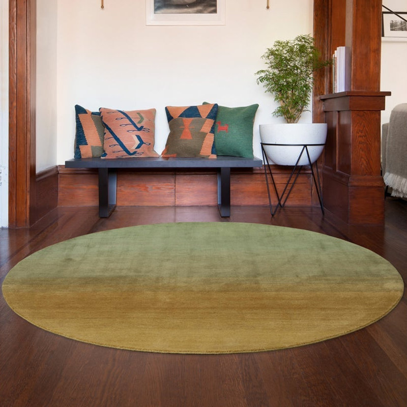 Golden Hour Hand-loomed Wool Rug, Round 6'