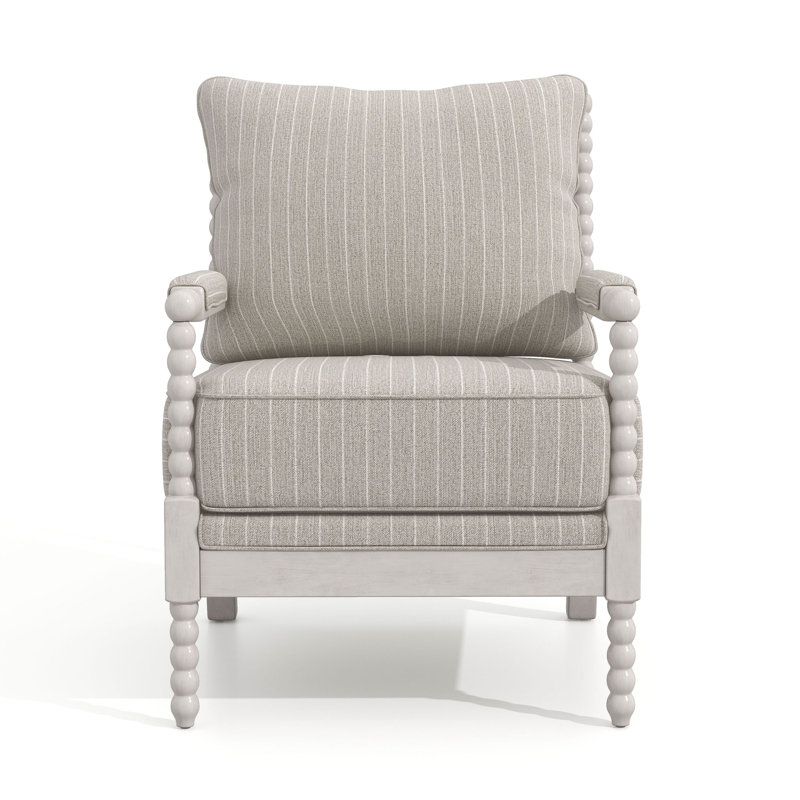 Antanette Upholstered Armchair, Light Brown Striped