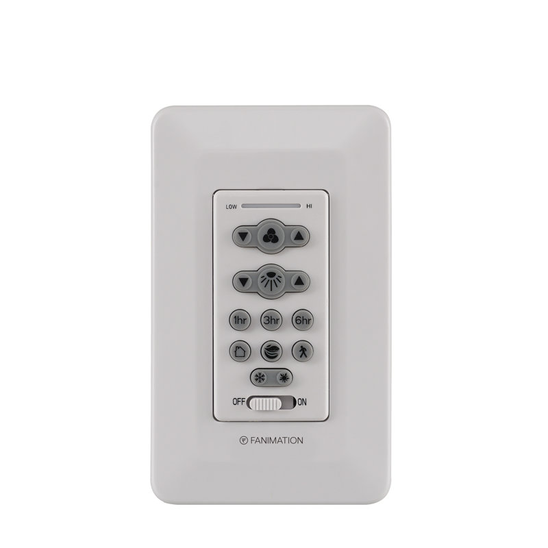 Matte White DC Motor Ceiling Fan Wall Control