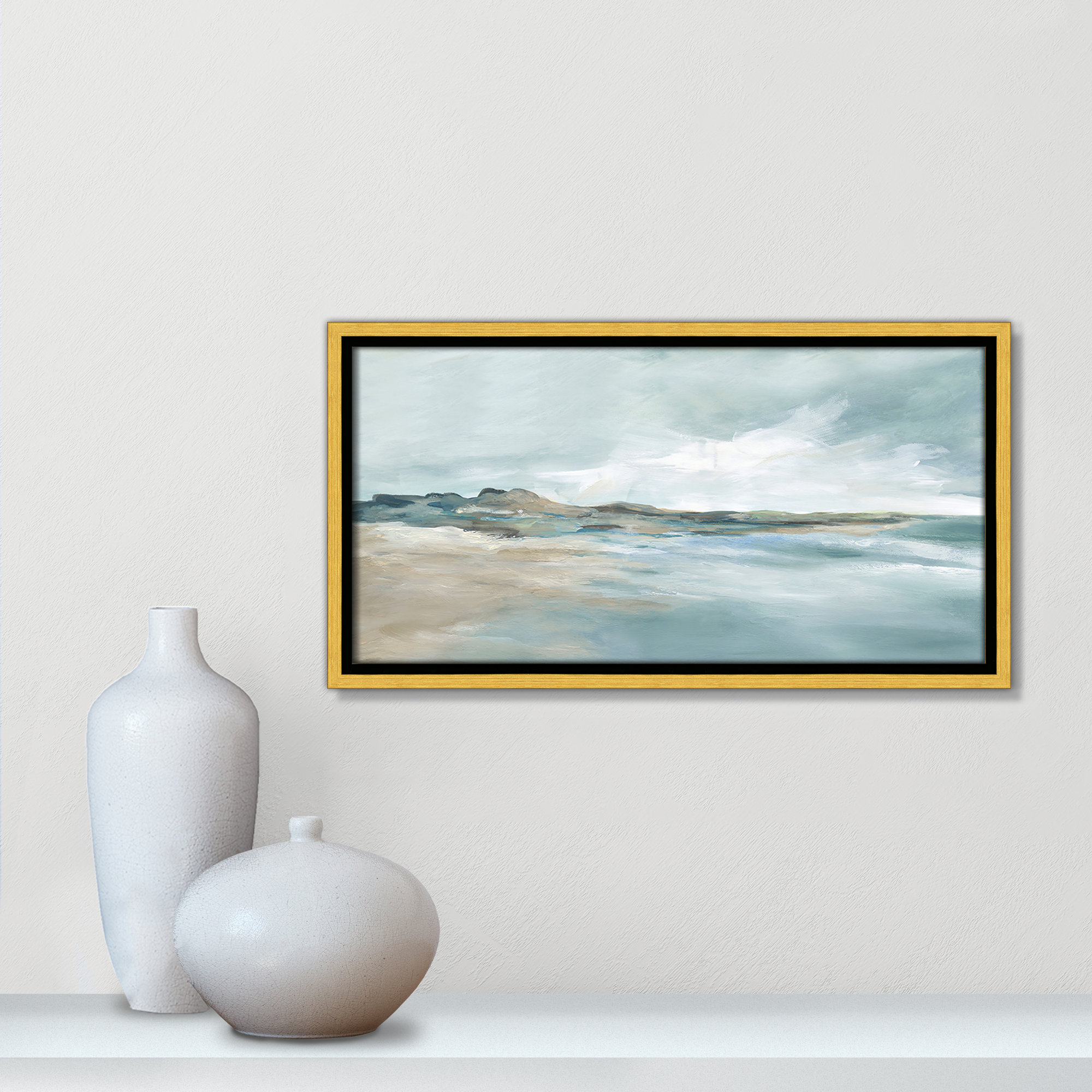Sandpoint Print by Carol Robinson, 9.5" H x 17.5" W, Gold