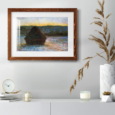 Haylofts Thaw, Sunset by Claude Monet - Fine Art Reproduction, Matted and Framed Under Acrylic Glass, Large Living Room Wall Art