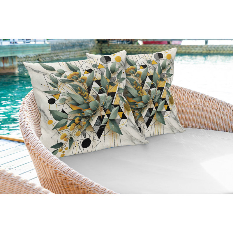 Coussin décoratif réversible en tissu, Carré, H 20 po x l 20 po