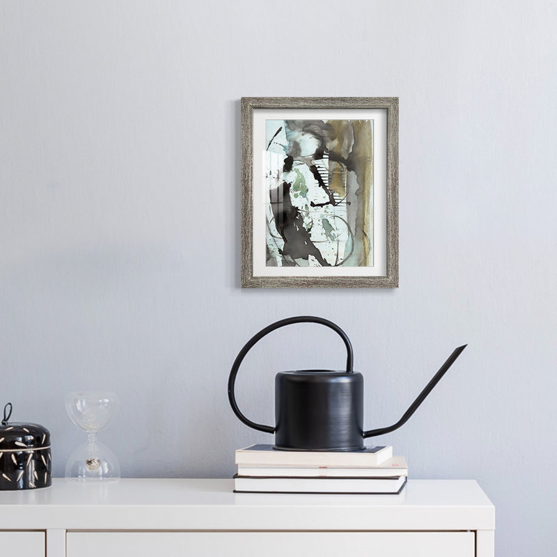 «Lyrical Abstract I», reproduction encadrée, Vieilli, H 25,5 po x l 17,5 po