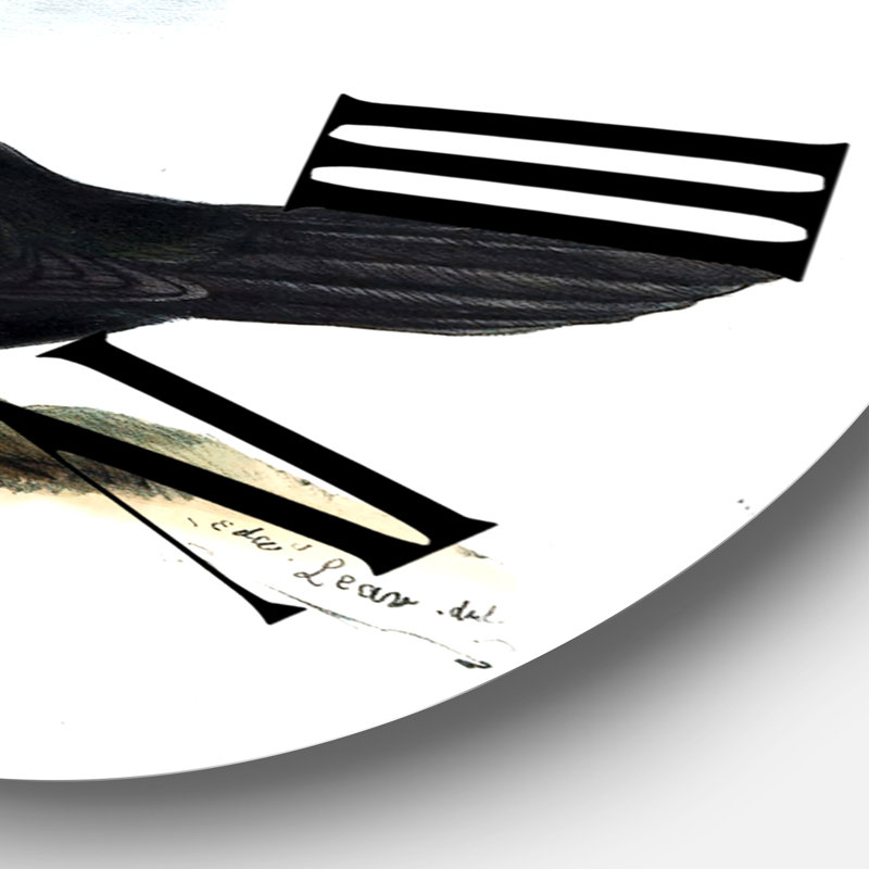 Vintage Bird Life IV - Horloge murale traditionnelle, Surdimensionné